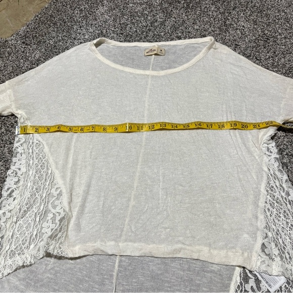 Hollister Long Sleeve Beach Sweater Lace Insert Flowy Ivory Off White - Medium - Picture 3 of 8
